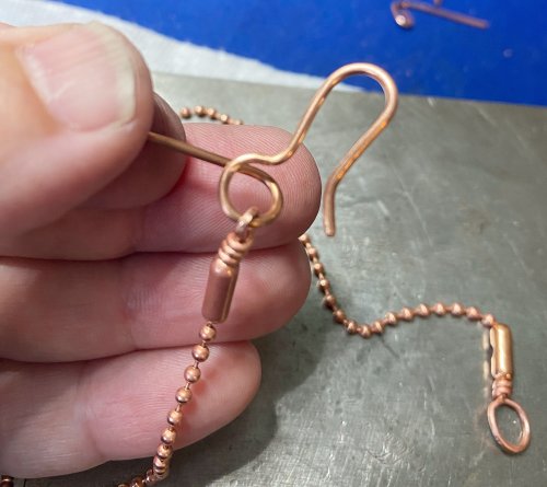 Susan LeGuyader's Handmade Clasp for a Ball Chain - , Findings & Components, Toggles & Clasps, Earwire & Headpin, Loops, Wire Loop, Wrapped Wire Loop, Make the hook end of the clasp with 6 of 18g wire.